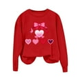 thumbnail image 3 of Erwazi Valentines Sweatshirts for Women Heart Graphic Pullover Crewneck Long Sleeve Tops, 3 of 5