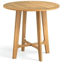 Kepooman Outdoor Dining Tables,31.5 Inches Patio Dining Table with Slatted Tabletop and X-shaped Frame