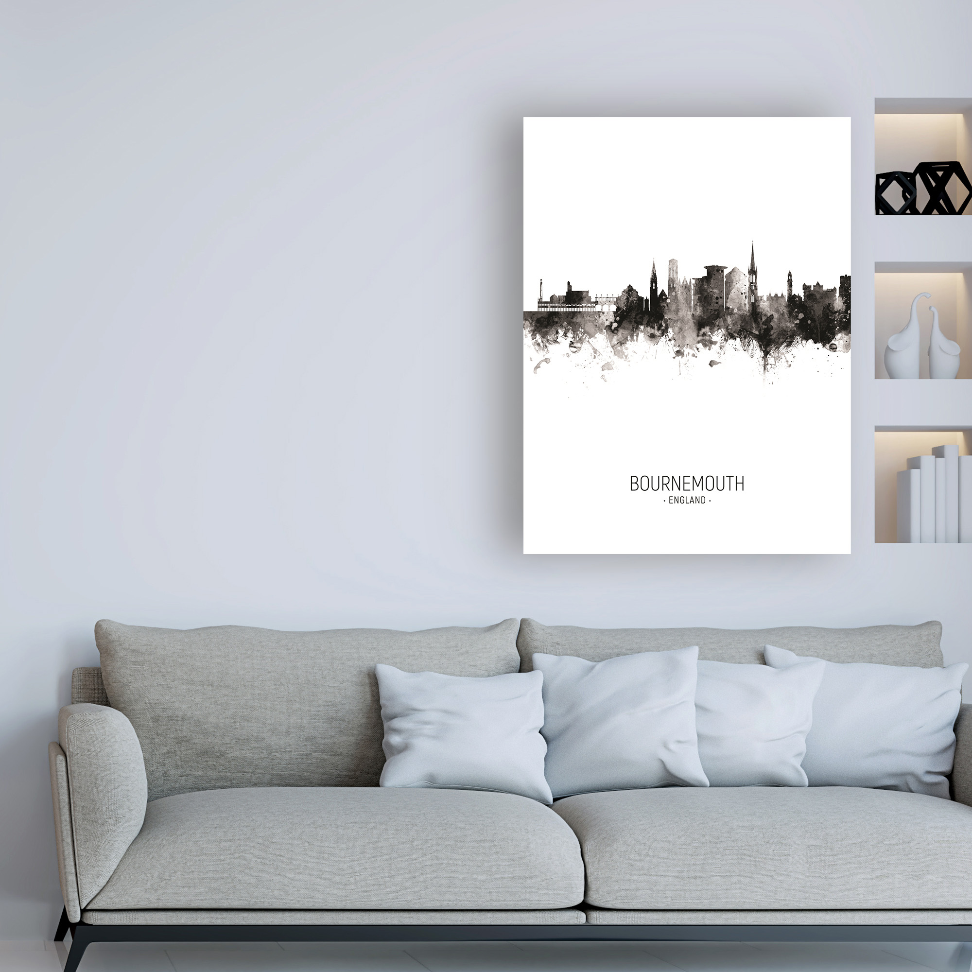 Trademark Fine Art 'Bournemouth England Skyline Portrait II' Canvas Art by Michael Tompsett