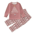 thumbnail image 3 of Shadoumai Matching Family Christmas Pajamas For Couples, Xmas Tree Print Tops Long Sleeve Holiday Sleepwear Sets For Mom Dad Fall Clothes, 3 of 6
