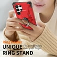 thumbnail image 4 of ELEHOLD Heavy Duty Rugged Case for Samsung Galaxy S24 Ultra,360° Rotation Ring Holder Kickstand Function Anti-Slip Work with Magnetic Car Mount Shockproof Protective Case,Red, 4 of 8