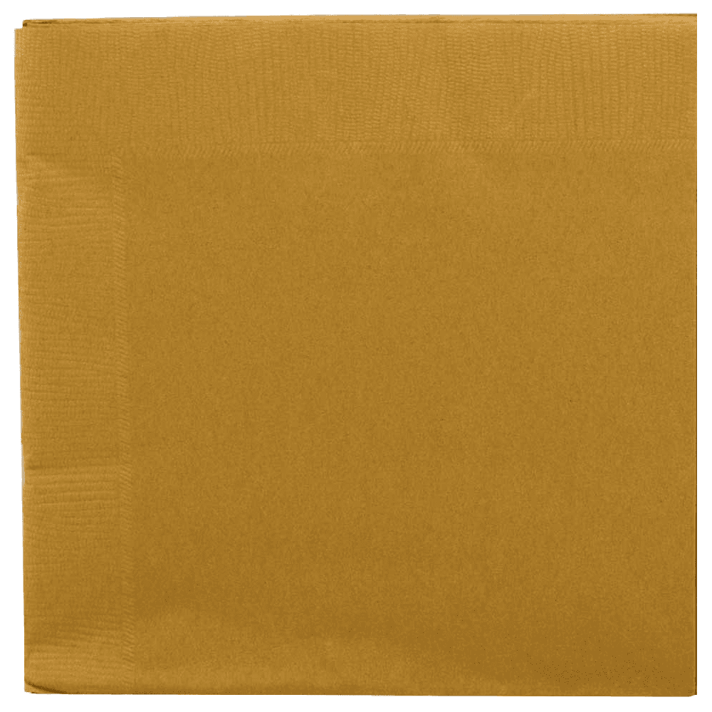 JAM Paper Medium Lunch Napkins, 6 1/2 x 6 1/2, Gold, 40/Pack