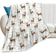 thumbnail image 2 of Buck Deer Blanket Soft Lightweight Flannel Fleece Blanket Cozy Warm Wildlife Animal Decor Bedding Stuff Fuzzy Plush Throw Blanket Gifts for Lover Boys Girls Kids Women Men Adults Bed Travel 50"x60", 2 of 6