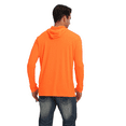 thumbnail image 4 of Zfeel Men’s Lightweight Dry Fit Hooded Pullover Hoodie, Hi Vis Workwear 2 Pack Safety Neon Orange Sweatshirt, Size S, 4 of 5
