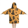 thumbnail image 2 of Witch Hat Halloween Pattern Blanket Hoodies for Kids 6-13YR Oversize Wearable Blanket Hoodies for Boys Girls Teens, 2 of 7