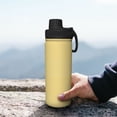 thumbnail image 7 of Picia Yellow Gingham Pattern Water Bottle 18 oz Stainless Steel Insulated Bottles With Handle Leak Proof Gym Sport Water Jug BPA-free insulated kettle For Men Women Adults, 7 of 7