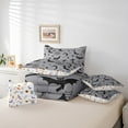 thumbnail image 4 of Halloween Bats Comforter Set 7 Piece Bed in a Bag Twin,Gothic Bedding Set Stars Moon Silhouette Sheet Set with Comforter,Tombstones Halloween Decor Spider Webs Halloween Decorations,Grey Bed Set, 4 of 5