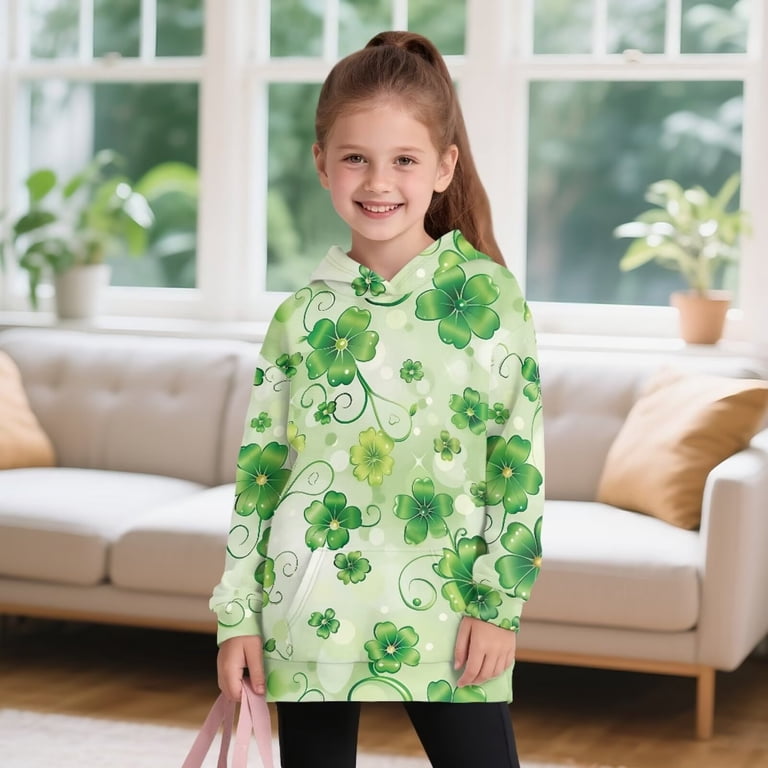 Xoenoiee Green Shamrock Print Girls Oversized Long Hoodies Kids Fleece Long Sleeve Sweatshirt Dress with Kangaroo Pocket, St. Patrick's Day Lightweight Hooded Sweater Pullover Outfits, 9-10 Years - Walmart.com Xoenoiee Green Shamrock Print Girls Oversized Long Hoodies Kids Fleece Long Sleeve Sweatshirt Dress with Kangaroo Pocket, St. Patrick's Day Lightweight Hooded Sweater Pullover Outfits, 9-10 Years - Walmart.com