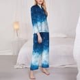 thumbnail image 3 of Easygdp Blue Glitter Sparkles Women's Long-Sleeve Shirt and Full-Length Bottom Pajama Set,Two Piece Loungewear Soft Pajama Top and Pants Pjs Sleepwear-X-Large, 3 of 7