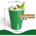 thumbnail image 3 of JJEAN-18 Oz Emerald Green Plastic Cups For Party Supplies 50 Pack | Emerald Green Disposable Cups Plastic | Disposable Drinkware For Parties, Events & Everyday, 3 of 4