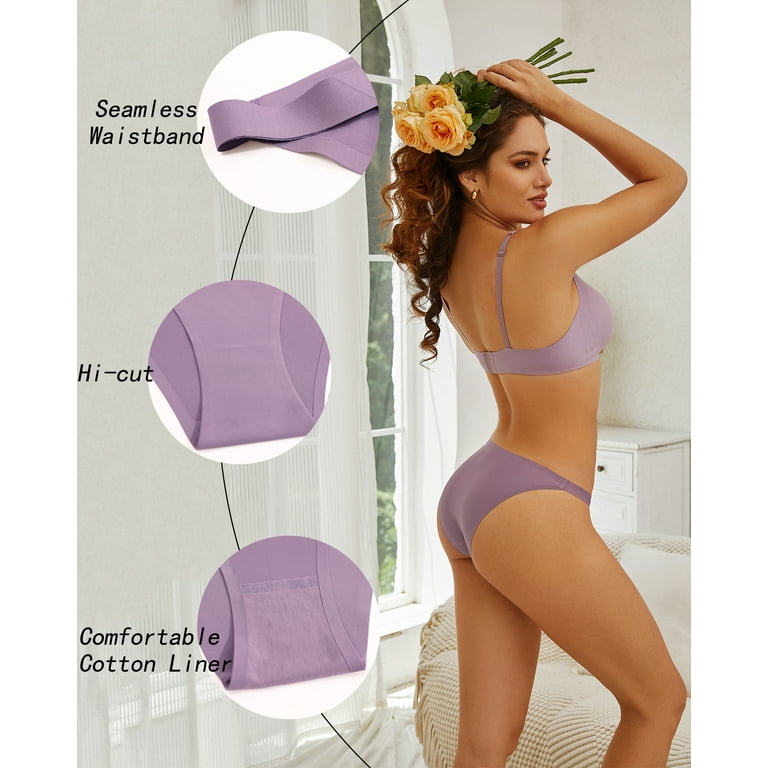 Finetoo 6 Pack Seamless Underwear for Women Cheeky High Cut