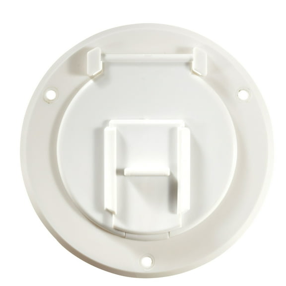 RV Designer B120 Basic Cable Hatch - Round, Polar White