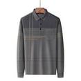 thumbnail image 6 of GuangCheng George Men Shirt Striped Pattern Long Sleeve Soft Comfort Breathable Casual Stylish Blouses with Pockets,Gray,M, 6 of 6