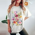 thumbnail image 6 of Sakmal Women'S Tops Short Sleeve White Crew Neck Loose Fit Graphic Tunic Womens Blouses, 6 of 7