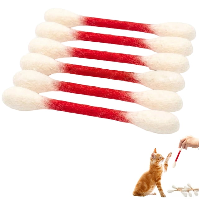 Palito Masticable Dental de Lana Natural para Gatos: Juguete Suave para Aliviar La Dentición de Gatitos y Gatos Adultos. Juguete Masticable para El Cuidado Bucal y El Alivio Del Estrés, Ideal para El