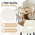 thumbnail image 4 of FANCROU Wooden Dining Chairs Set of 4, Modern Upholstered Fabric Side Chairs with Cutout Backrest and Wood Legs, Kitchen Dining Room, Beige with Black Legs, 4 of 6