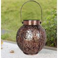 thumbnail image 3 of Linterna solar Luces colgantes para exteriores Luces decorativas para jardín Ip44 Lámpara de mesa de metal impermeable para jardín, patio, mesa, patio, césped, 3 of 5