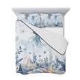 thumbnail image 7 of Quilts Twin Size Bedding Set, Blue Jellyfish Coastal Lightweight Quilted Comforter, Beach Starfish Nautical Coral Ombre Soft Reversible Bedspread Coverlet with Pillow Covers for All Season, 68" x 86", 7 of 7