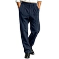 thumbnail image 5 of Thousandth Men's Corduroy Pants Classic Silm Fit Pleated Front Trousers with Belt Loops Casual Vintage Business Bottoms for Work, 5 of 7