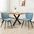 thumbnail image 2 of HOMCOM Chaises de Salle à Manger Modernes, Décoratives, Enfants, Lin, Bleu (Ensemble de 2), 2 of 10