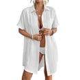 thumbnail image 2 of Shine Up Women Swimsuit Cover-ups Button Down Shirt Dress Summer Tops Bathing Suit Coverup, 2 of 7