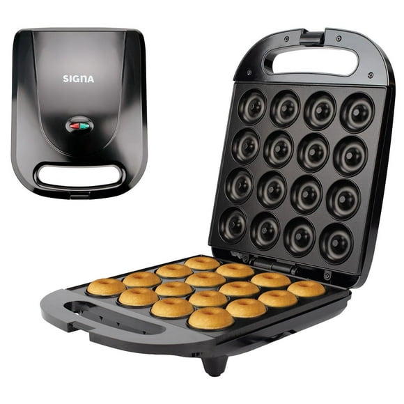 Máquina Eléctrica Mini Donas Antiadherente 16 Rosquillas Con Placas Antiadherentes