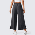 thumbnail image 4 of MLDRA Pants for Women Wide Leg Cropped Sweatpants High Waisted Lounge Yoga Pants with Pockets Baggy Casual Travel Work Everyday Comfort 2025 Fall Grey, 4 of 6