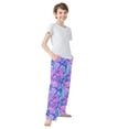 thumbnail image 4 of FORMRS Kids Pajama Pants with Pockets Size 11-12Y Boys Lounge Sleep Bottoms, Purple Starfish Pattern, 4 of 8