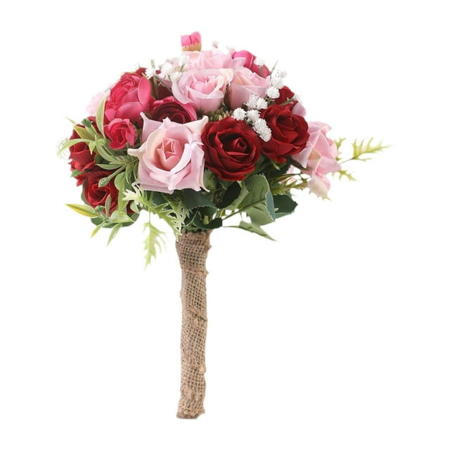 Rose Bouquet Bride Bouquet Fotografía Props Flores artificiales Centros de mesa florales para decoración de la mesa de comedor Matrimonio