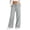 Gray, variant on Womens Faux Suede Wide Leg Pants Drawstring Elastic High Waist Dual Side Pockets Solid Color Soft Flowy Casual Lounge Beach Vacation Trousers