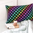 thumbnail image 4 of Gaeub Rainbow Hearts Print Double Sided Plush Decorative Throw Pillow Cover, Sofa Cushion Cover, Plush Cushion Cover，Excluding Pillow Core-16"x24", 4 of 6