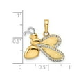 thumbnail image 2 of 14K Yellow Gold Bee Charm DIamond-Cut Pendant Necklace and Chain, 2 of 3