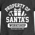 thumbnail image 3 of Instant Message - Property Of Santas Workshop Christmas - Toddler & Youth Girls Short Sleeve Graphic T-Shirt, 3 of 6