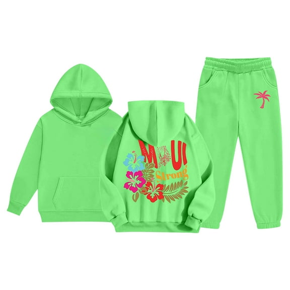 LUOGENLI Boys Hoodies Size 7 Shadow Sweatshirt Girls Kids Boys Kids Hooded Tracksuit Unisex Two Piece Outfits Hoodie Sweatshirt Sweatpants Set Boys Hoodies Size 8-10 Zip up Green Size 3-4 Years