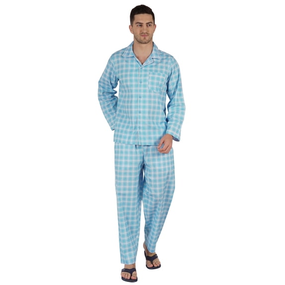 Inkmeso Men's Cotton PJs Printed Sleepwear Lounge Wear Top & Bottom Pajama Set