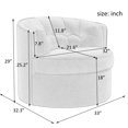 thumbnail image 2 of Wulawindy 33” Wide Swivel Barrel Chair Comfy Tufted Back Accent Round Barrel Chair Leisure Chair for Living Room, Bedroom, Hotel, 2 of 7