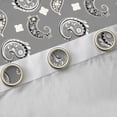 thumbnail image 4 of Homewish Paisley Floral Black Out Curtains,Vintage Boho Flower Curtains Pack of 2 (42x63 Each),Gray White Bedroom Curtains For Adults,Breathable Home Decor, 4 of 6