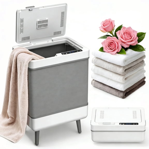 Towel Warmer,35L Large Foldable Towel Warmers for Bathroom,2-Mode Hot Towel Blanket Warmer for Spa with Safety Lock,24H Timer,and Auto Shut-Off,Fits Up to 3 Oversized 40"X70" Towels
