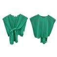 thumbnail image 6 of RUNZETA Women Autumn Knit Shawl Scarf Solid Color Tie Knot Front Shoulder Wrap Cardigan Sweater Cape Detachable False Collar, 6 of 19