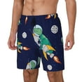 thumbnail image 2 of Haiem Astronaut Dinosaur and Space Mens Swim Trunks with Compression Liner 2 in 1 Swimming Shorts Stretch Swimwear Quick Dry,Board Shorts-Large, 2 of 9