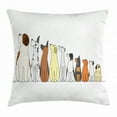 thumbnail image 1 of Dogs Throw Pillow Cushion Cover, Dogs in a Row Looking Away Cute Humor German Shepherd Poodle Labrador Graphic Art, Decorative Square Accent Pillow Case, 20 X 20 Inches, Multicolor, by Ambesonne, 1 of 2