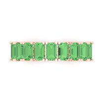2.61 ctw Wedding Band for Women - 18K Rose Gold Simulated Green Diamond Stackable Eternity Ring