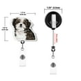 thumbnail image 3 of WIRESTER Set 2pcs Design Acrylic Key Card Holder Belt Clip Reel Id Badge Retractable - White Cream Brindle Short Hair Shih Tzu Dogs, 3 of 6