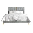 thumbnail image 6 of Castle Place Contemporary Velvet Twin Upholstered Bed with 2 Nightstand and Bench, Silver Grey, 6 of 18