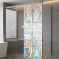 thumbnail image 3 of Summer Coastal Window Privacy Film, Nautical Sea Coral Shell Starfish Wood Gray Static Cling UV Sun Blocking Heat Control Window Tint Day and Night, Non-Adhesive One Way Privacy Cover 23.6''x59'', 3 of 7