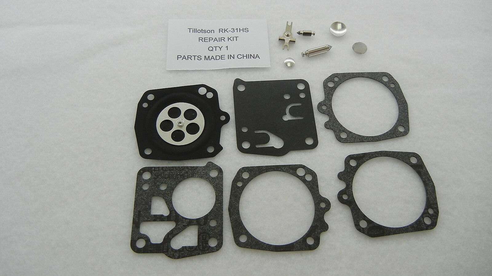 Carburetor rebuild kit replaces Tillotson RK31HS