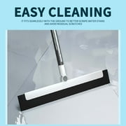 3-in-1 Wiper Mop | Sweeper Scraper & Squeegee Floor Cleaner | 180° Pivoting Head for Hardwood Tile & Bathroom Surfaces | 35.4 Handle