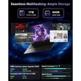 thumbnail image 4 of 17.3" IPS FHD Gaming Laptop 64GB DDR5 RAM 1TB SSD AMD Ryzen 7 8745HS (8C/16T Up to 4.9GHz) with AMD Radeon 780M Graphics 100W Type-C Backlit Keyboard Fingerprint USB-C 4.0 Black, 4 of 7
