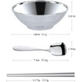 thumbnail image 2 of Japanese Ramen Noodle Soup Bowl Sets,2 Sets (7 inch) Silver Double Layer 18/8 Stainless Steel Bowl Sets with Chopsticks and Spoons, 2 of 14