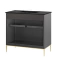 thumbnail image 4 of Modway Awaken 36" Solid Wood and MDF Bathroom Vanity in Black, 4 of 7